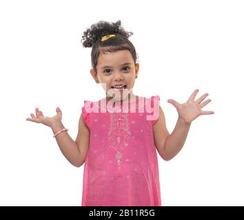 Young Beautiful Happy Girl Expressing Excitement Stock Photo