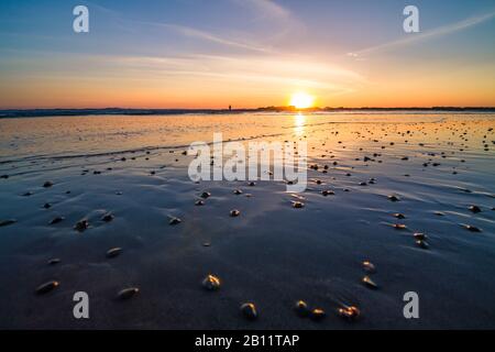 Sunset on the beach in the Cabo Blanco Nature Reserve, Costa Rica Stock Photo