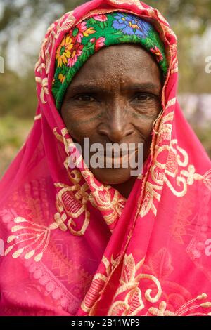 Woman from the Fulani people from northern Benin, Africa Stock Photo