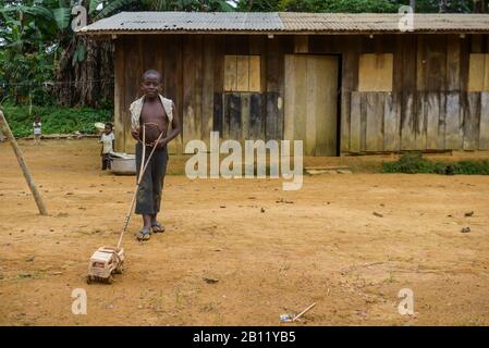 Toys made in Africa, equatorial rainforest, Gabon, Central Africa Stock Photo