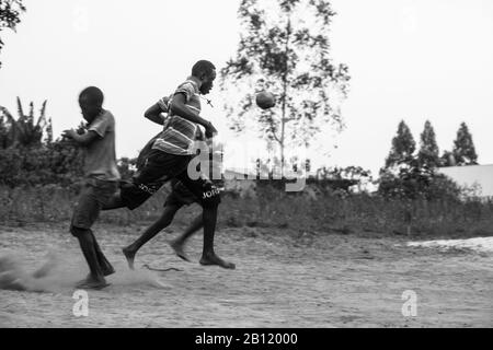 Street soccer, Democratic Republic of the Congo, Africa Stock Photo