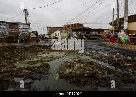 Living in Bairro Rangel, a museq, slum of Luanda, Angola, Africa Stock Photo