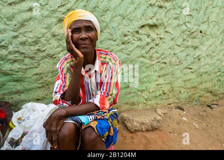 Living in Bairro Rangel, a museq, slum of Luanda, Angola, Africa Stock Photo