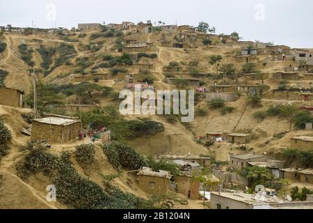 A museq, slum on the outskirts of Sumbe, Angola, Africa Stock Photo