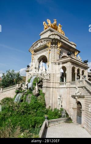 Fountain of Ciutadella Park, Parc de la Ciutadella, in Barcelona, Spain Stock Photo