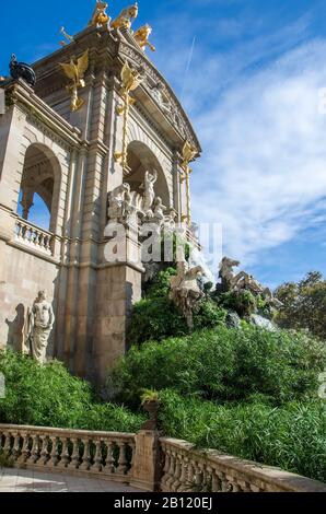 Fountain of Ciutadella Park, Parc de la Ciutadella, in Barcelona, Spain Stock Photo