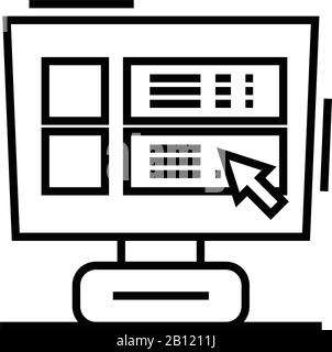 Choosing setting line icon, concept sign, outline vector illustration, linear symbol. Stock Vector