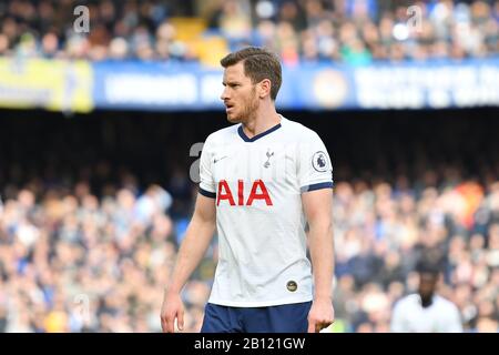 London, UK. 22nd Feb, 2020. Jan Vertonghen of Tottenham during the Premier League match between Chelsea and Tottenham Hotspur at Stamford Bridge, London on Saturday 22nd February 2020. (Credit: Ivan Yordanov | MI News)Photograph may only be used for newspaper and/or magazine editorial purposes, license required for commercial use Credit: MI News & Sport /Alamy Live News