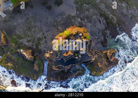 Aerial view of Tanah lot temple in Bali, Indonesia. Stock Photo