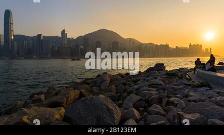 The waterfront promenade in the West Kowloon cultural district in Hong ...