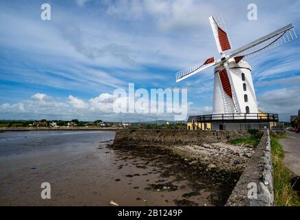 Blennerville Windmill near the town of Tralee in County Kerry, built in 1800 on the estuary of the River Lee and is the largest working windmill in Ir Stock Photo