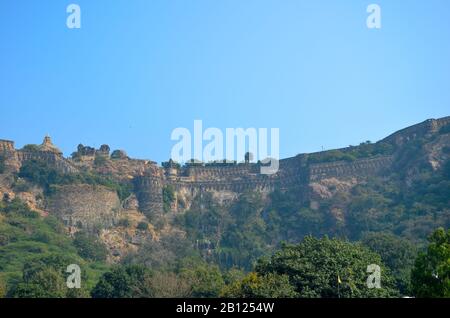 Parts of Chittorgarh Fort depicting the rich heritage of Rajasthan, India Stock Photo