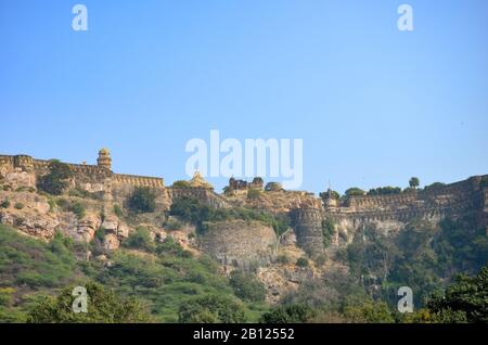 Parts of Chittorgarh Fort depicting the rich heritage of Rajasthan, India Stock Photo