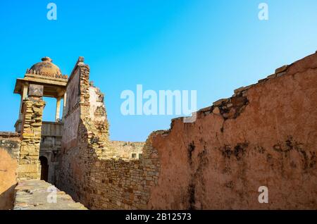 Parts of Chittorgarh Fort depicting the rich heritage of Rajasthan, India Stock Photo