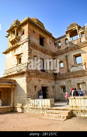 Parts of Chittorgarh Fort depicting the rich heritage of Rajasthan, India Stock Photo