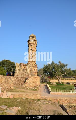 Parts of Chittorgarh Fort depicting the rich heritage of Rajasthan, India Stock Photo