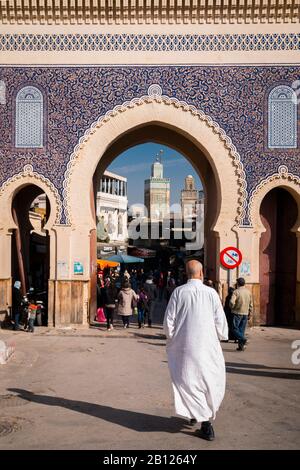 On the way to the mosque in Fez, Morocco Stock Photo