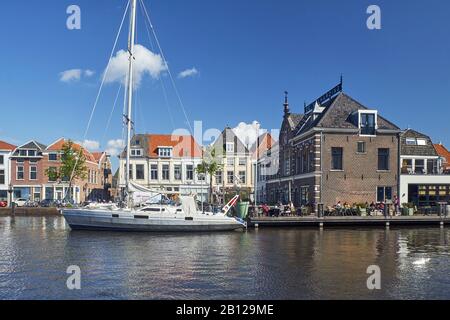 At the harbor in Leiden, South Holland, Netherlands Stock Photo