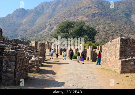 Ruins of 17th century Bhangarh Fort at Alwar Village in Rajasthan, India Stock Photo