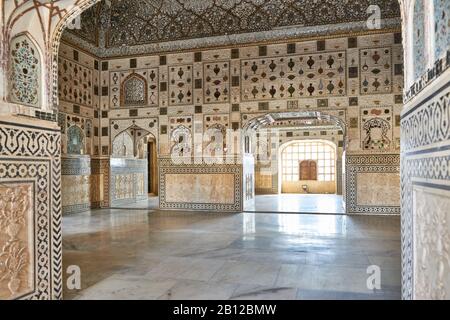 interior shot of Amer Fort, Jaipur, Rajasthan, India Stock Photo
