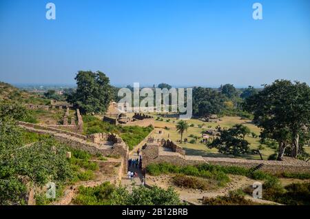 Ruins of 17th century Bhangarh Fort at Alwar Village in Rajasthan, India Stock Photo