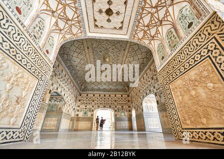 interior shot of Amer Fort, Jaipur, Rajasthan, India Stock Photo