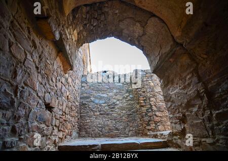 Ruins of 17th century Bhangarh Fort at Alwar Village in Rajasthan, India Stock Photo