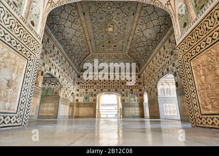 interior shot of Amer Fort, Jaipur, Rajasthan, India Stock Photo
