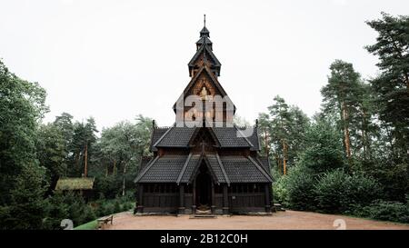 Gol Stave Church at the Norwegian Museum of Cultural History, Oslo, Norway Stock Photo