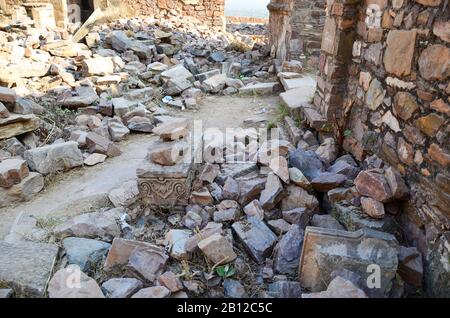 Ruins of 17th century Bhangarh Fort at Alwar Village in Rajasthan, India Stock Photo