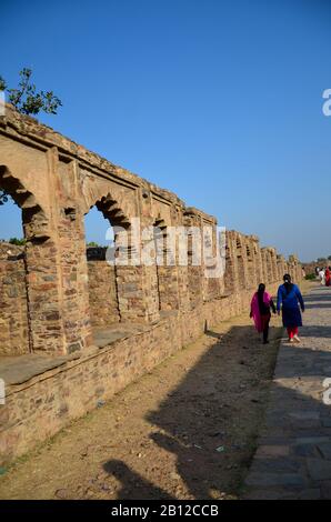 Ruins of 17th century Bhangarh Fort at Alwar Village in Rajasthan, India Stock Photo