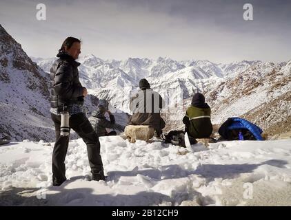 Snow leopard expedition. Ulley valley. Ladakh, Himalayas. India Stock ...