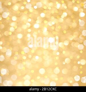 Abstract golden bokeh background, glowing Christmas holiday lights texture Stock Photo