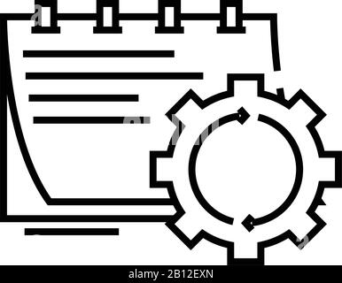 Changing plans line icon, concept sign, outline vector illustration, linear symbol. Stock Vector