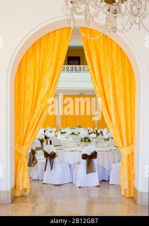 A banquet set-up. Stock Photo