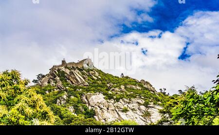 View on Castle of moors in Sintra, Portugal Stock Photo