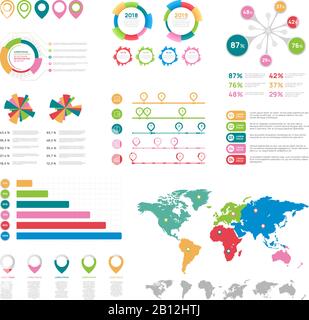 set of infographic presentation template flat design Stock Vector Image ...