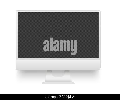 White pc screen. Mockup electronics device vector illustration Stock Vector