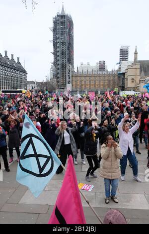 London, UK. 22nd February 2020. Extinction Rebellion climate change protest and march in London 'Enough Is Enough : Together We March'. Credit: Matthew Chattle/Alamy Live News Stock Photo