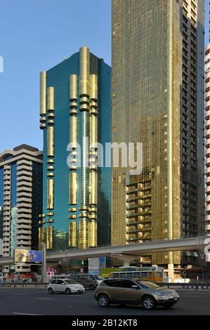 Gold Shimmering Facade Towers Skyscrapers Modern Architecture Gold Shimmering Facade Towers Skyscrapers Modern Architecture