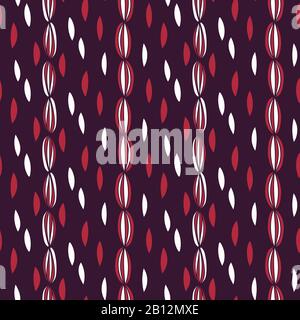 red and white spots seamless vector vertical striped seamless vector pattern Stock Vector