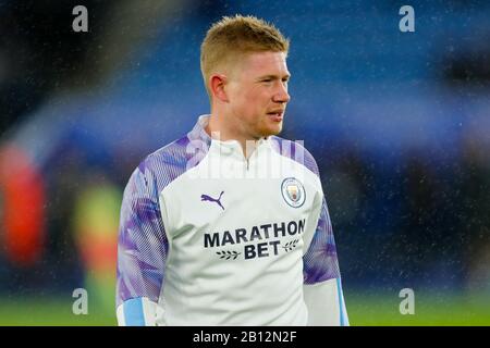 Leicester, UK. Leicester, UK. 22nd February 2020. ; English Premier League Football, Leicester City versus Manchester City; Kevin De Bruyne of Manchester City during the pre-match warm-up Credit: Action Plus Sports Images/Alamy Live News Credit: Action Plus Sports Images/Alamy Live News
