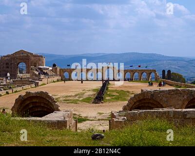 Hippodrome in ancient Gerasa or Jerash,Jordan,Middle East Stock Photo