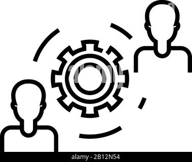 Changing settings line icon, concept sign, outline vector illustration, linear symbol. Stock Vector