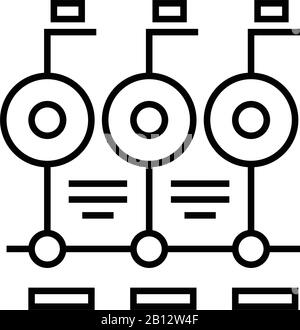 Complicated configuration line icon, concept sign, outline vector illustration, linear symbol. Stock Vector
