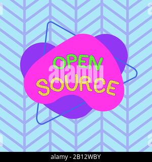Text sign showing Open Source. Business photo text denoting software which original source code is made free Asymmetrical uneven shaped format pattern Stock Photo