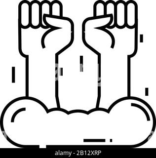 Cloud power line icon, concept sign, outline vector illustration, linear symbol. Stock Vector