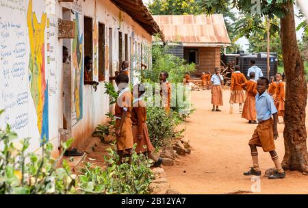 Children in a thriving primary school near Voi in Southern Kenya Stock Photo