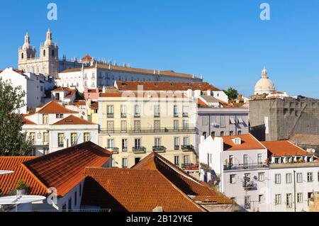 View towards Sao Vicente de Fora Abbey,Lisbon,Portugal,Europe Stock Photo