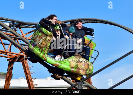 Vienna, Austria, Roller coaster in the Vienna Prater Stock Photo